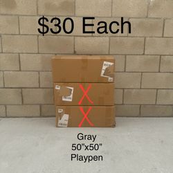 NEW GRAY Playpen For Babies & Toddlers Play Yards Safety Baby Activity Center 50”x50” **FIRM PRICE**