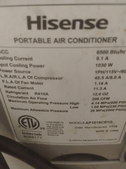 Portable air cond.  Hisense