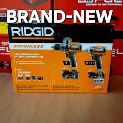 Shop RIDGID
18V Brushless Cordless 2-Tool Combo Kit with Hammer Drill, Impact Driver, (2) Batteries, Charger, and Bag