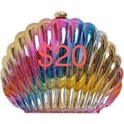 Women Acrylic Clutch Shell Shape Shoulder Novelty Chain Strap Purse Evening Bags for Party Prom