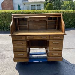 Oak Roll Top Desk