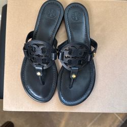 Tory Burch Black Miller Sandals Sz 6