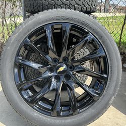24” Gloss Black Rims With Tires We Finance No Credit Need