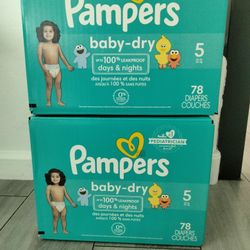 Pampers Diapers - Baby Dry - Size 5, 78 Count, Absorbent Disposable Infant Diaper