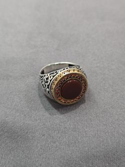 925 Silver Ring With Carnelian Stone
