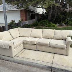 Khaki Cream Sofa Sectional 