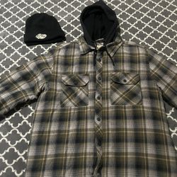 Flannel Jacket w/ bass pro shop beanie bundle