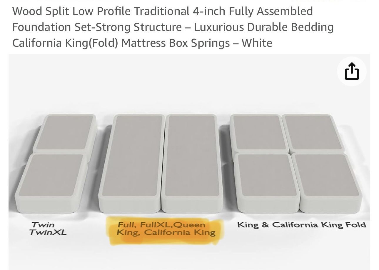California King 4” Box spring