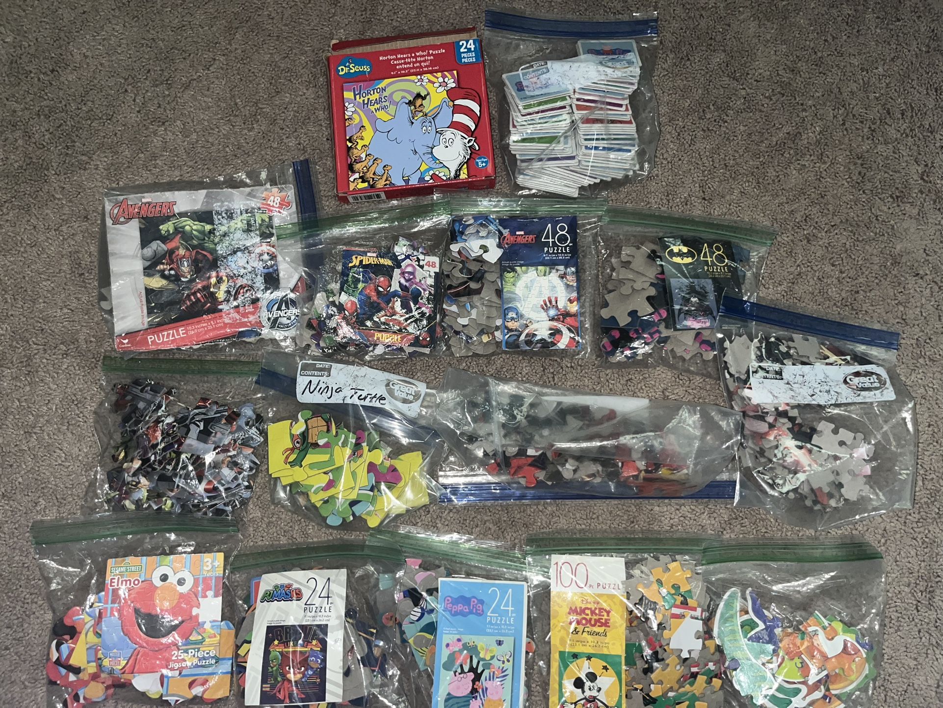 14 Kids Puzzles & 1 Memory Game 