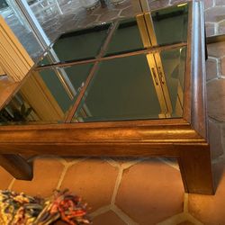 Mirrored Accent / Coffee Wood Table