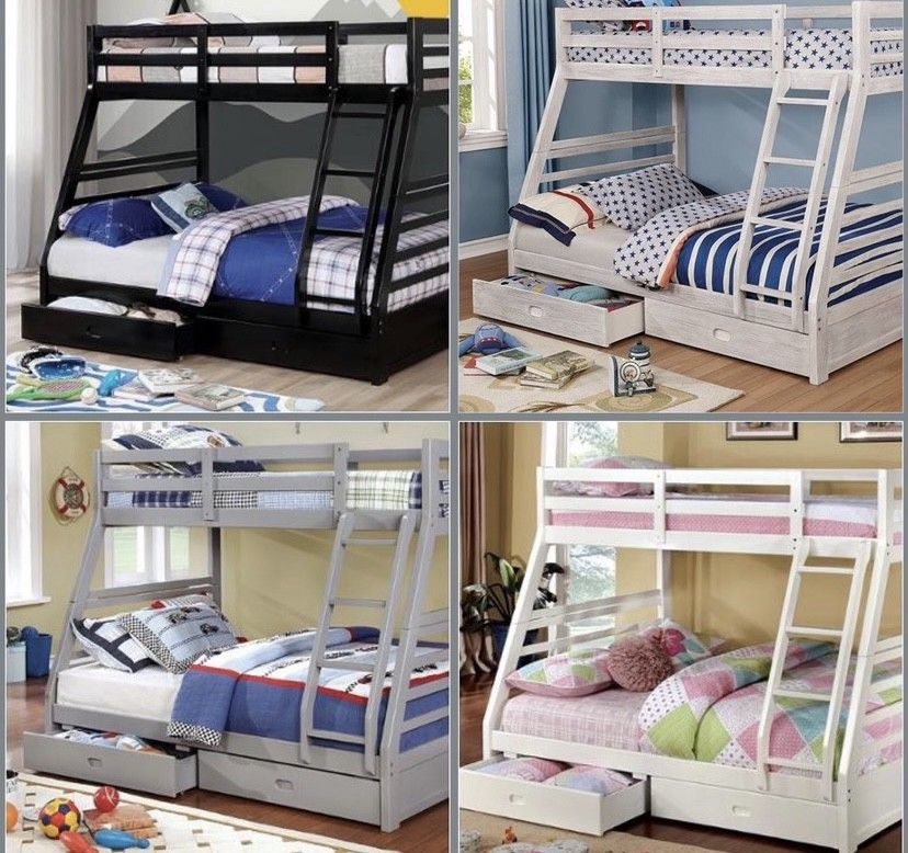 Twin Full Black Bunkbed With Ortho Mattress Included !!