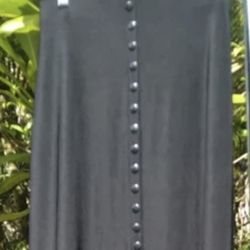EZ Town Long Gray Nylon Spandex Maxi Skirt 