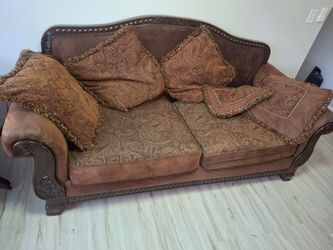 Two traditional-style couches