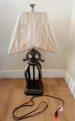 Table Lamp with Ornate Bronze Base antique brand new