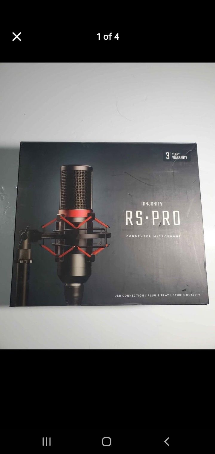 Majority RS Pro USB Condenser Microphone Kit Bundle and Carry Case for Computer/Laptop Recording