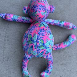 Lilly Pulitzer Kid's Johnny B Monkey Plush Toy Pink Isle Lil Earned Stripes