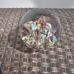 Vintage Round Glass Paper Weight