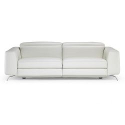 Natuzzi Editions White Leather Sofa