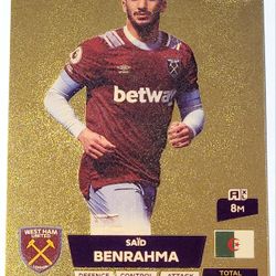 2022 Said Benrahma 2022 Panini World Football Stars Plastic Gold Color Card NM Condition. Mohamed Saïd Benrahma (Arabic: مُحَمَّد سَعِيد بْن رَحْمَة; 