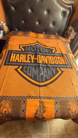 Harley Davidson themed blanket