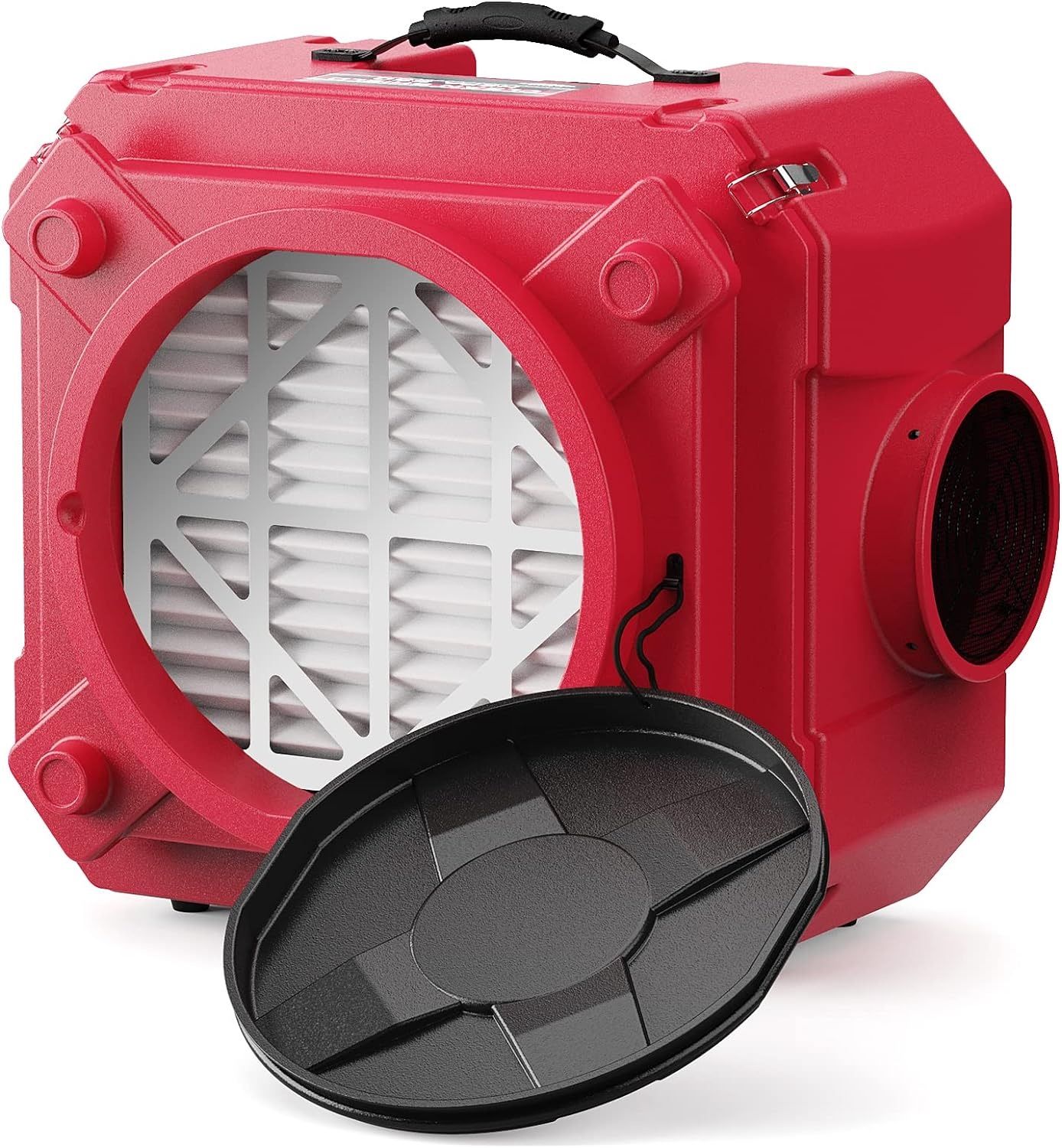 ALORAIR Air Scrubber with 3 Stage Filtration Heavy Duty Air Cleaner with MERV-10 Filter, HEPA/Activated , Red