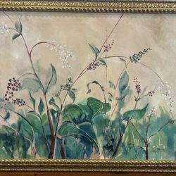Beautiful framed oil painting of wild flowers by artist Cheryl Darnell - 32”x40” w/ 2-3/4” frame