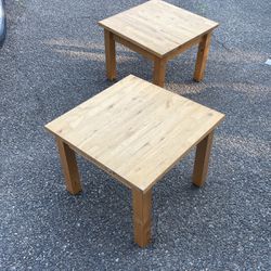 Pair Of IKEA Frojsta Butcher Block End Tables 