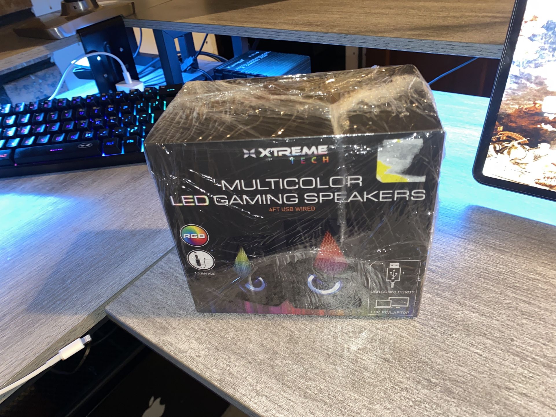 Xtreme Multicolor LED Gaming Speakers, Quality Sound/Unique Colors, Adjustable Volume