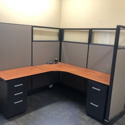Desk and partition