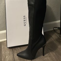Brand New Thigh High Black Leather Boots