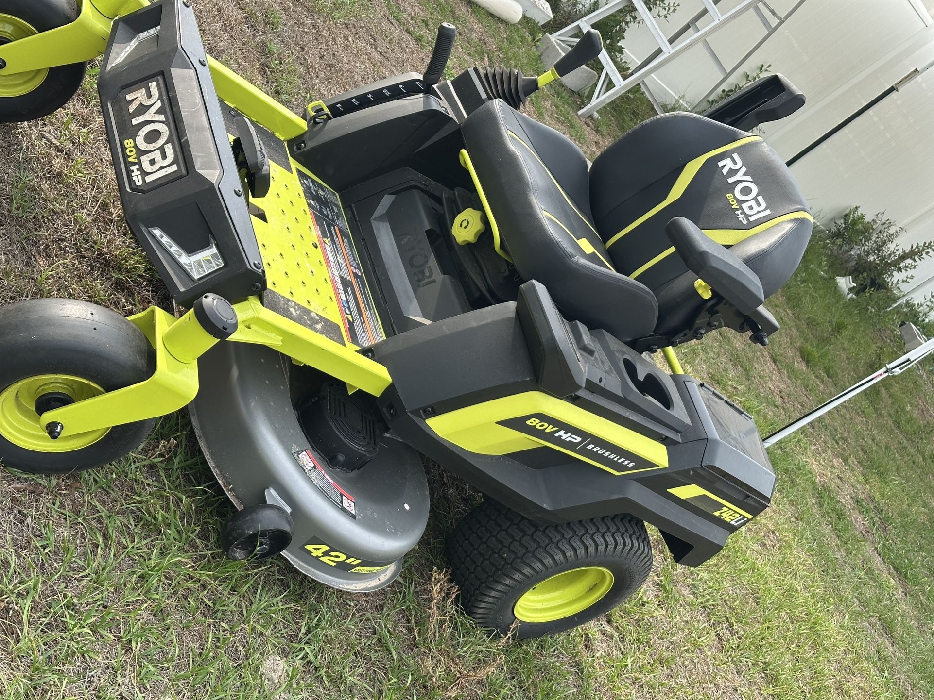 RYOBI ELECTRIC ZERO TURN RIDING LAWN MOWER