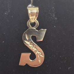 S Charm 14kt Gold