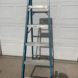 Werner Ladder 71 1/2 Inches High For Sale 30:00 Dollars Firm Price It Does Not Look That Great But It Does The Job 