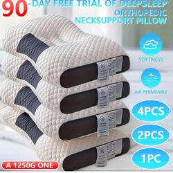 4 PCS Orthopedic Neck Support Pillow Deal Price 