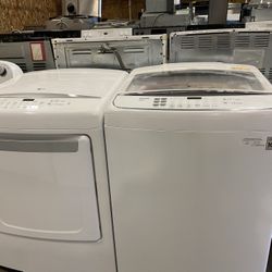 LG XL TOP LOAD RELIABLE WASHER DRYER SET WARRANTY ATTACHMENTS DELIVERY etc.i 