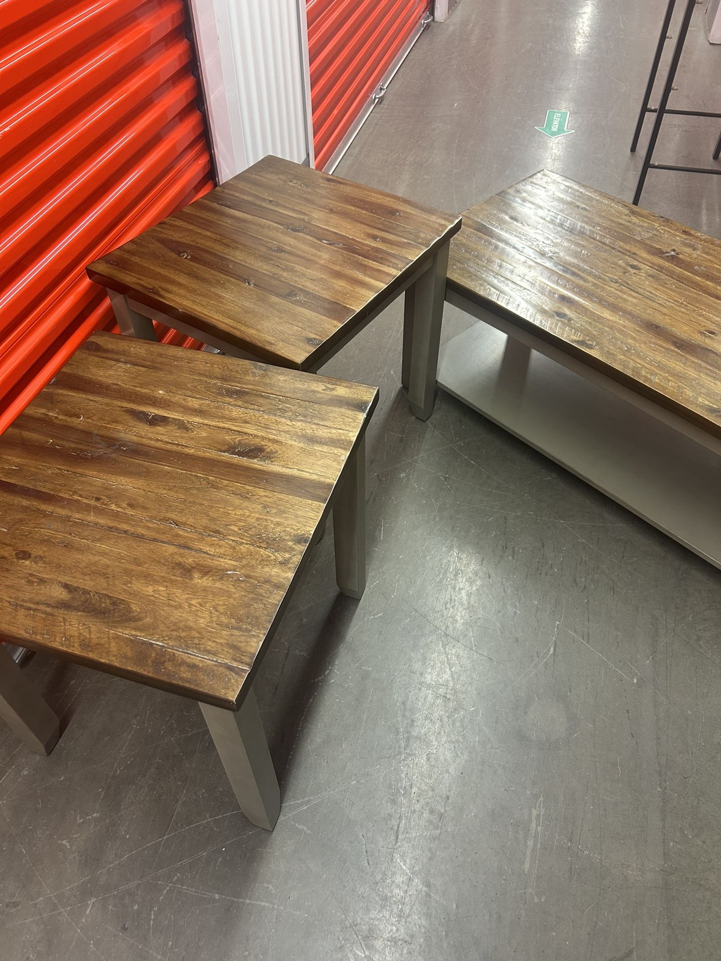 Coffee table with side tables