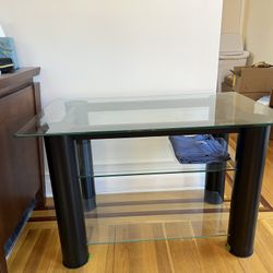 TV And Audio Stand Glass And Metal New Condition