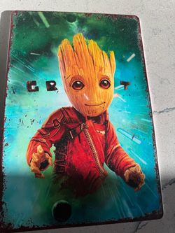 Baby Groot Marvel Metal Tin Sign