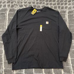 Carhartt Loose Fit Mens XL Tall Heavyweight Black Long Sleeve T Shirt - TK0126-M
