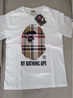 A bathing ape Burberry T shirt white size small