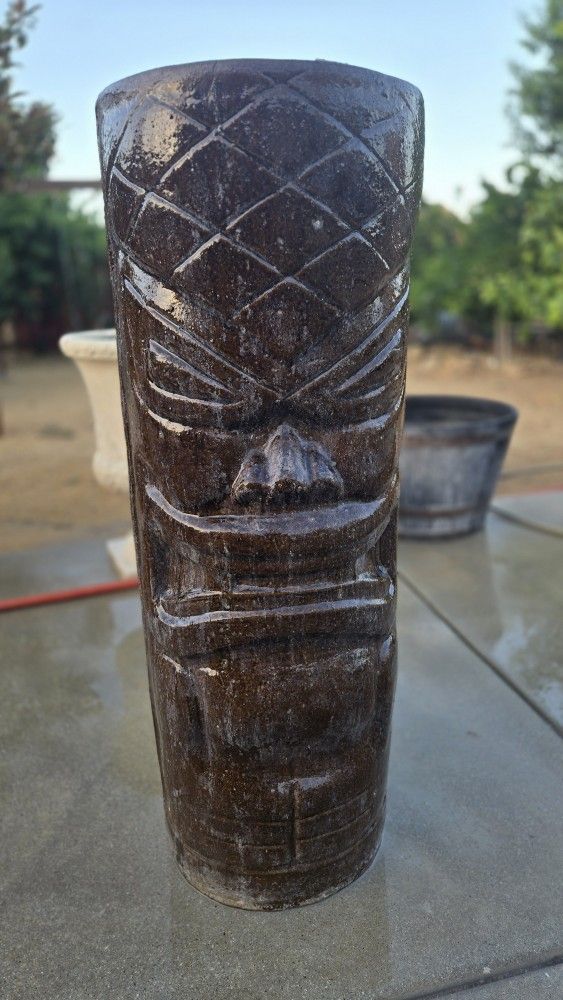 Ceramic Tiki Planter Pot