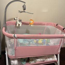 Pink Baby Bassinet
