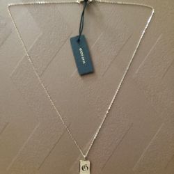 Beautiful Women's Solid 14K Gold Initial/Letter "G" Necklace (16 inches)