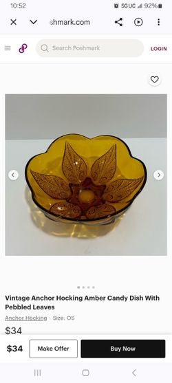 Vintage Amber Bowl
