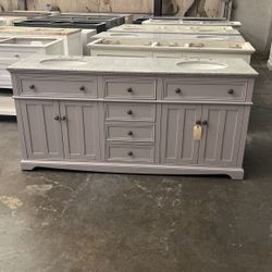 72 Inch Bathroom Vanity In Gray 