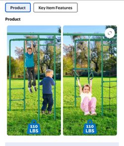 Heavy-Duty Metal Swing Set for Backyard, Outdoor Playset with Monkey Bars, Belt Swing, Platform Swing, Climbing Net, Trapeze Bar, for Kids 3-12