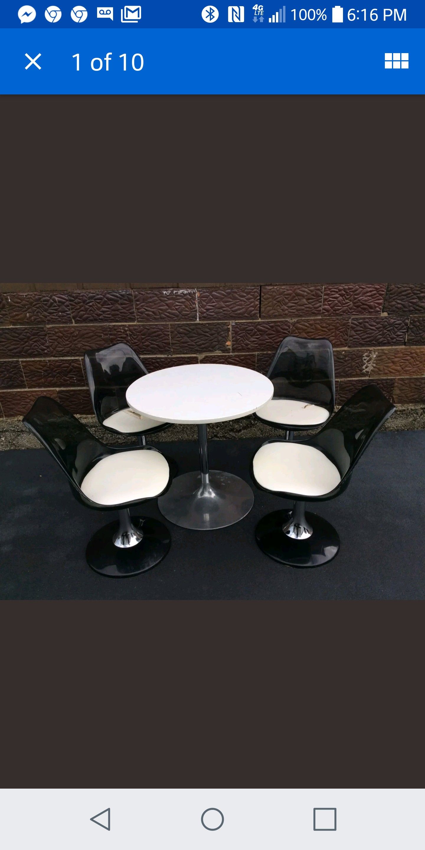 Mid century Chromcraft Smoked Lucite dining set 1970s style