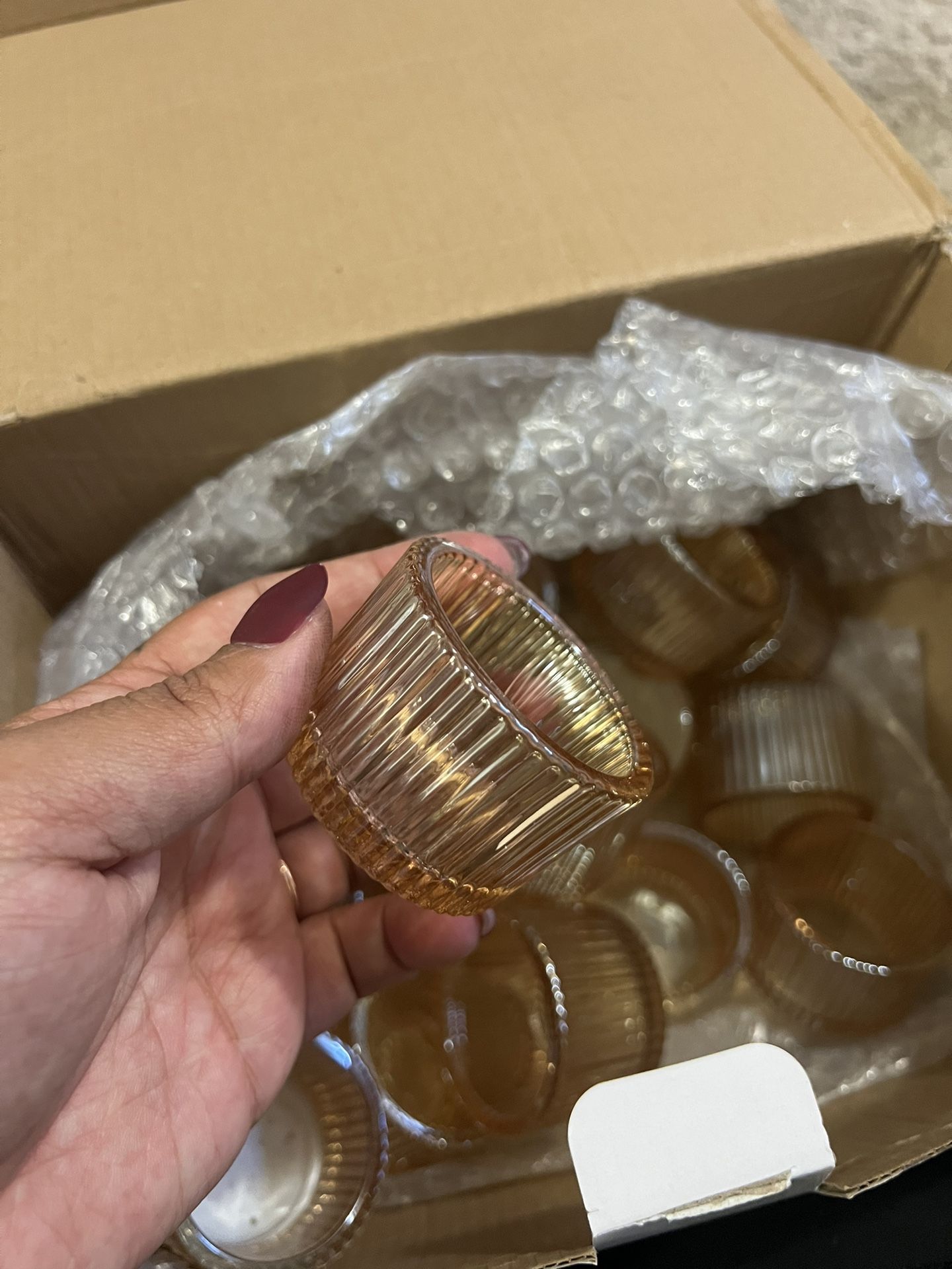 Small Gold Votive Tea Light Candle Holders