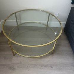 Gold Glass Coffee Table