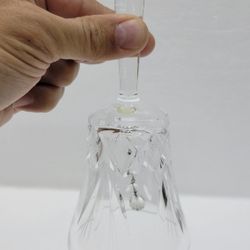 A Collectible Vintage Hand-Cut Lead Crystal Dinner Bell In Diamond and Etched Pattern